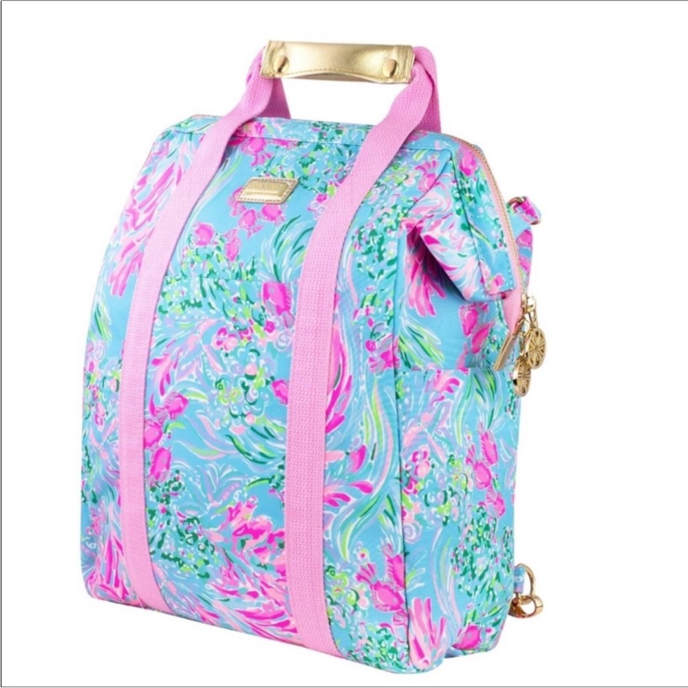 Lilly Pulitzer Floral Print Women's Cooler Bag with Pink Accents NWT
